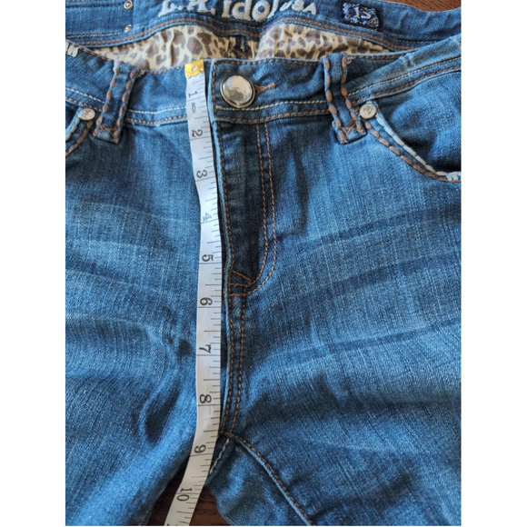 LA Idol Beaded Dainty Capri Pants Womens Sz 13 Lappered Print Rhinestone Y2K VTG - Picture 6 of 11